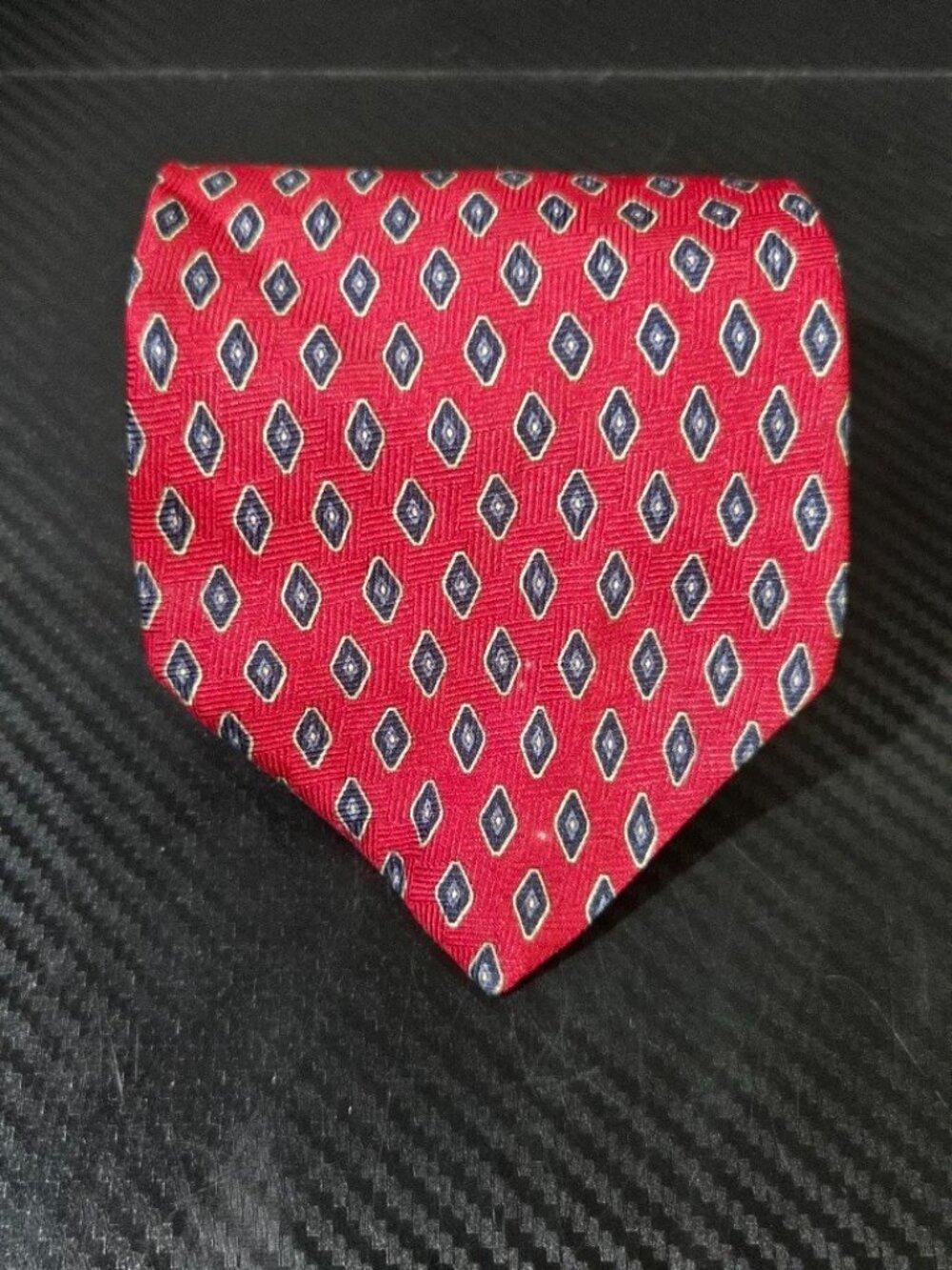 Savile Row Red Geometric Patterned Men's Tie